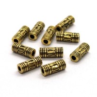 Perles tube 8mm en métal doré x20