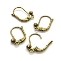 Attaches boucles d'oreilles dormeuses avec boule bronze