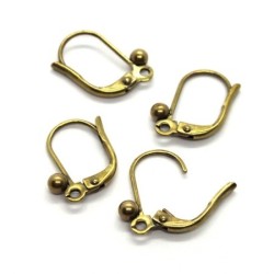 Attaches boucles d'oreilles dormeuses avec boule bronze