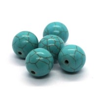 Perles rondes pierre turquoise 12mm