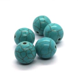 Perles pierre naturelle turquoise 12mm
