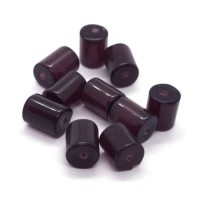 Perles tube oeil de chat violet 10mm