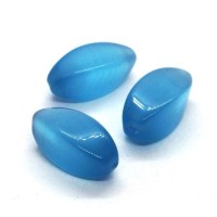 Perle torsade oeil de chat turquoise 20mm