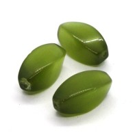 Perle torsade oeil de chat vert olivine 20mm
