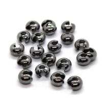 Caches perles à écraser 4mm noir gunmetal