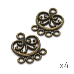 Breloques chandelier connecteur bronze