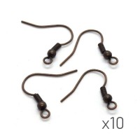 Crochets boucles d'oreilles 18mm cuivre x10