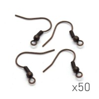 Crochets boucles d'oreilles 18mm cuivre x50