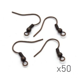 Crochets boucles d'oreilles 18mm cuivre x50