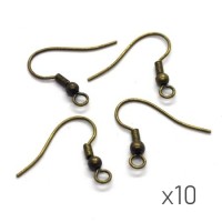 Crochets boucles d'oreilles 18mm bronze x10