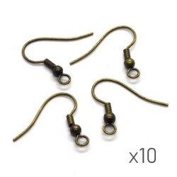 Crochets boucles d'oreilles 18mm bronze x10