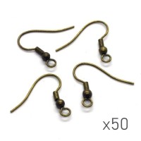 Crochets boucles d'oreilles 18mm bronze x50