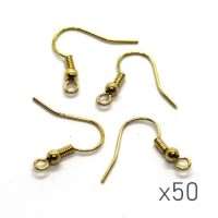 Crochets boucles d'oreilles 18mm dorés x50