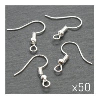Crochets boucles d'oreilles argentés 18mm x50