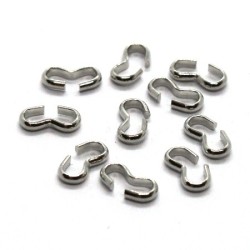 attaches connecteur double quick links 8x4mm vieil argent
