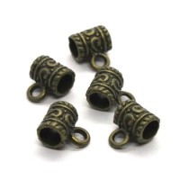 Perle attache breloque tube  bronze x5