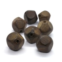 Perles bois exotique taillées 15mm x10