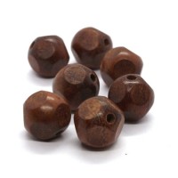 Perles bois exotique taillées rouge 15mm x10