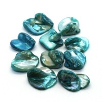 Perles gros chips coquillage nacre turquoise