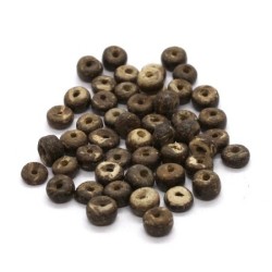 Perles rondelles 5mm bois de coco brun x50