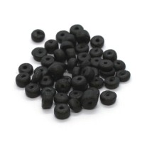 Perles rondelles 5mm bois de coco noir x50