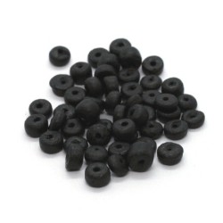 Perles rondelles 5mm bois de coco noir x50