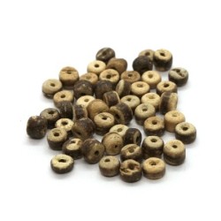 Perles rondelles 5mm bois de coco naturel x50