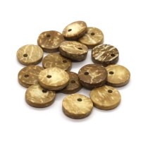 Perles sequins bois de coco naturel x20