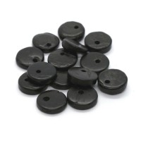 Perles sequins bois de coco noir x20