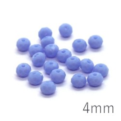 Perles rondelles à facettes 4mm bleu clair opaque x20