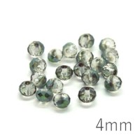Perles rondelles à facettes 4mm cristal demi-vert x20