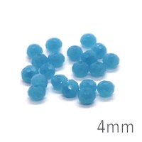 Perles rondelles à facettes 4mm bleu turquoise opale x20