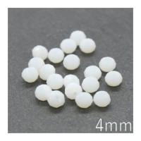 Perles rondelles à facettes 4mm blanc opale x20