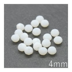 Perles rondelles à facettes 4mm blanc opale x20