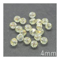 Perles rondelles à facettes 4mm jaune clair AB x20