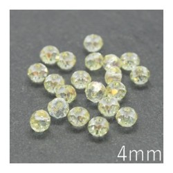 Perles rondelles à facettes 4mm jaune clair AB x20