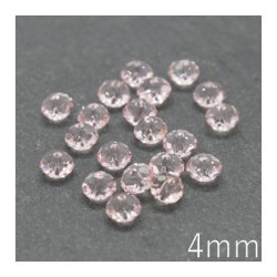 Perles rondelles à facettes 4mm rose x20