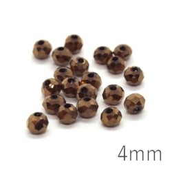 Perles rondelles à facettes 4mm dorado métallisé x20