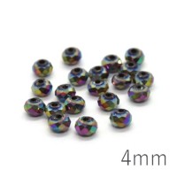 Perles rondelles à facettes 4mm vitrail métallisé x20