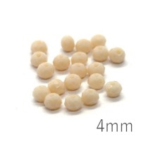 Perles rondelles à facettes 4mm crème opaque x20