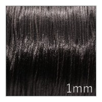 Cordon satin queue de rat 1mm noir