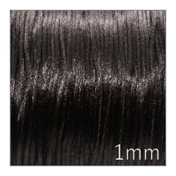 Cordon satin queue de rat 1mm noir