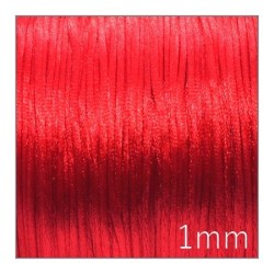 Cordon satin queue de rat 1mm rouge