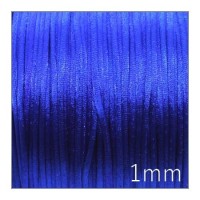 Cordon satin queue de rat 1mm bleu