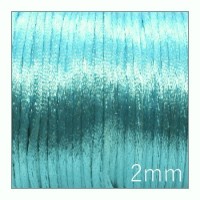 Cordon satin queue de rat 2mm aquamarine