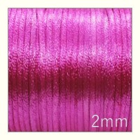 Cordon satin queue de rat 2mm fuchsia