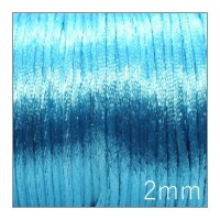 Cordon satin queue de rat 2mm turquoise