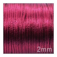 Cordon satin queue de rat 2mm framboise