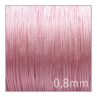 Fil nylon tressé 0,8mm rose x 5m