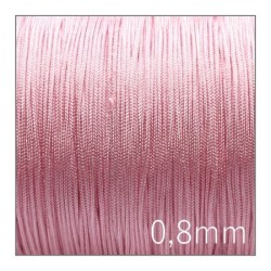 Fil nylon tressé 0,8mm rose x 5m